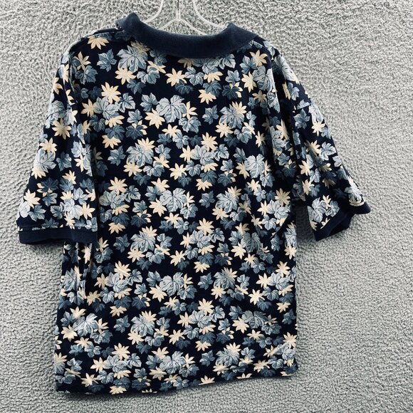 Tommy Hilfiger Golf Mens Polo Shirt Extra Large Blue Floral 100% Cotton Pullover - Picture 2 of 10